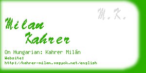 milan kahrer business card
